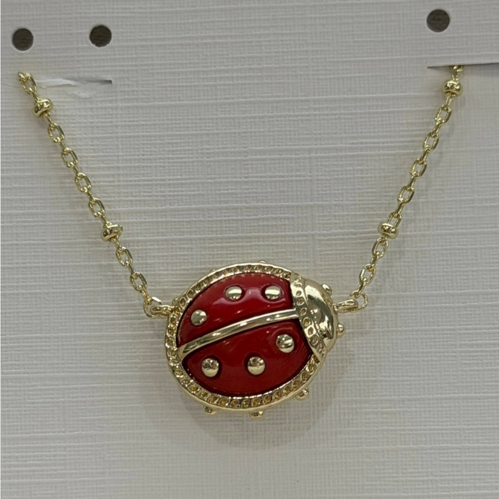 Kendra Scott Gold-Tone Necklace with Red Ladybug Pendant